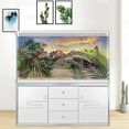 thumbnail image 3 of 24X12IN Reptile Habitat Background Rock Blue Sky Oasis Cactus Sunset Desert Terrarium Background with 8 EVA Double-Sided Tape, 3 of 5