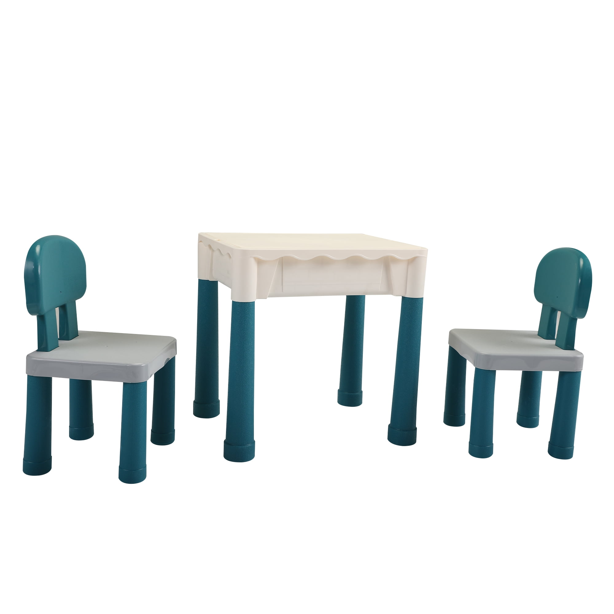 Children's activity table set Table and chair set with blocks, 2 chairs