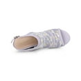thumbnail image 4 of BLISSFUL STEP Chaussures pour Femmes Sandales Compensées à Bout Ouvert à Plateforme avec Lacets Violet Jaune 8, 4 of 7