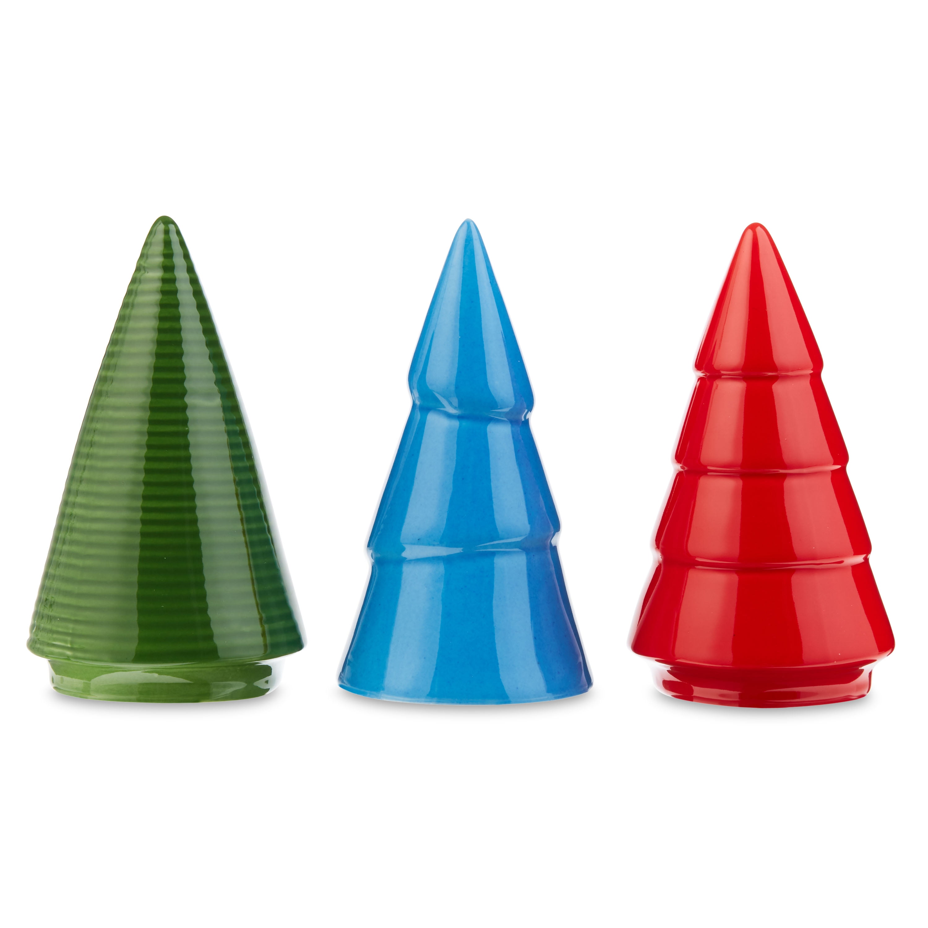 Holiday Time 3Count Christmas Season Ceramic 5Inch Tree Set, Various