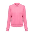 thumbnail image 5 of Sheghy Women Spring Light Zip Jacket Solid Long Sleeve Pocket Casual Daily Coat Zip-Up Pink L, 5 of 9