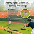 thumbnail image 3 of L-Shaped Baseball Net for Batting Cages, Baseball Pitching Net with Wheels - 84''H x 84''W, with 42'' x 42'' Cutouts,include Carry Bag, 3 of 9