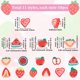 thumbnail image 2 of 1 caja de 330 piezas, 11 estilos de cuentas de arcilla con forma de fresa, rodajas de fruta, frutas mixtas, sandía roja de verano, manzanas, corazón, cereza, melocotón, dije espaciador, 2 of 4