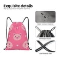 thumbnail image 6 of Easygdp Cartoon Pigs and Hearts Drawstring Backpack, Beach Sackpack, Travel Sackpack Lightweight for Sports, Gym, Travel, Swimming - Medium, 6 of 9