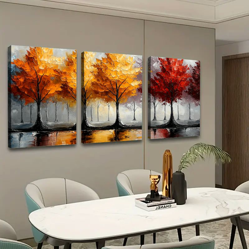 Chic Home Pine Road 3 Piece Set Wrapped Canvas Wall Art Modern