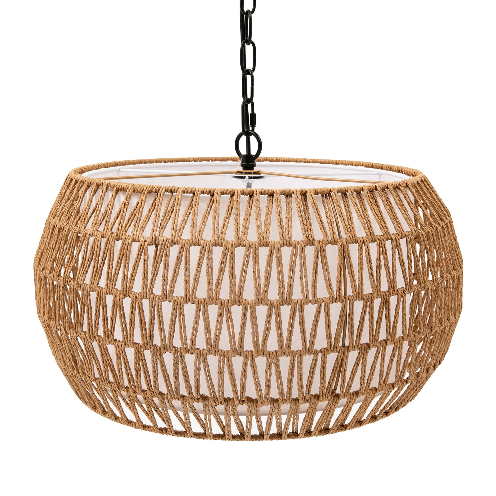 Woven Pendant Light Fixture Ceiling Mount Chandelier Hanging Lamp Fixture E26