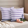 thumbnail image 3 of Pack of 2 Outdoor Pillow Covers 18x18 Inch Waterproof Anchor Purple Throw Pillow Covers,Decorative Couch Pillow Case Sham Modern Navy Blue White Striped Nautical Patio Pillowcases Cushion Cover, 3 of 8