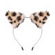 thumbnail image 1 of Diadema con orejas de animal adorables y estampado de leopardo, diadema esponjosa, tocado decorativo, bandas de metal para el cabello, suministros para recuerdos de fiesta., 1 of 5
