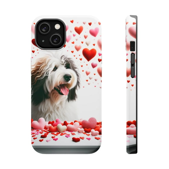 DistinctInk Tough Case for Apple iPhone 14 (6.1" Screen), Compatible with MagSafe Charging - Valentine's Day Barbet