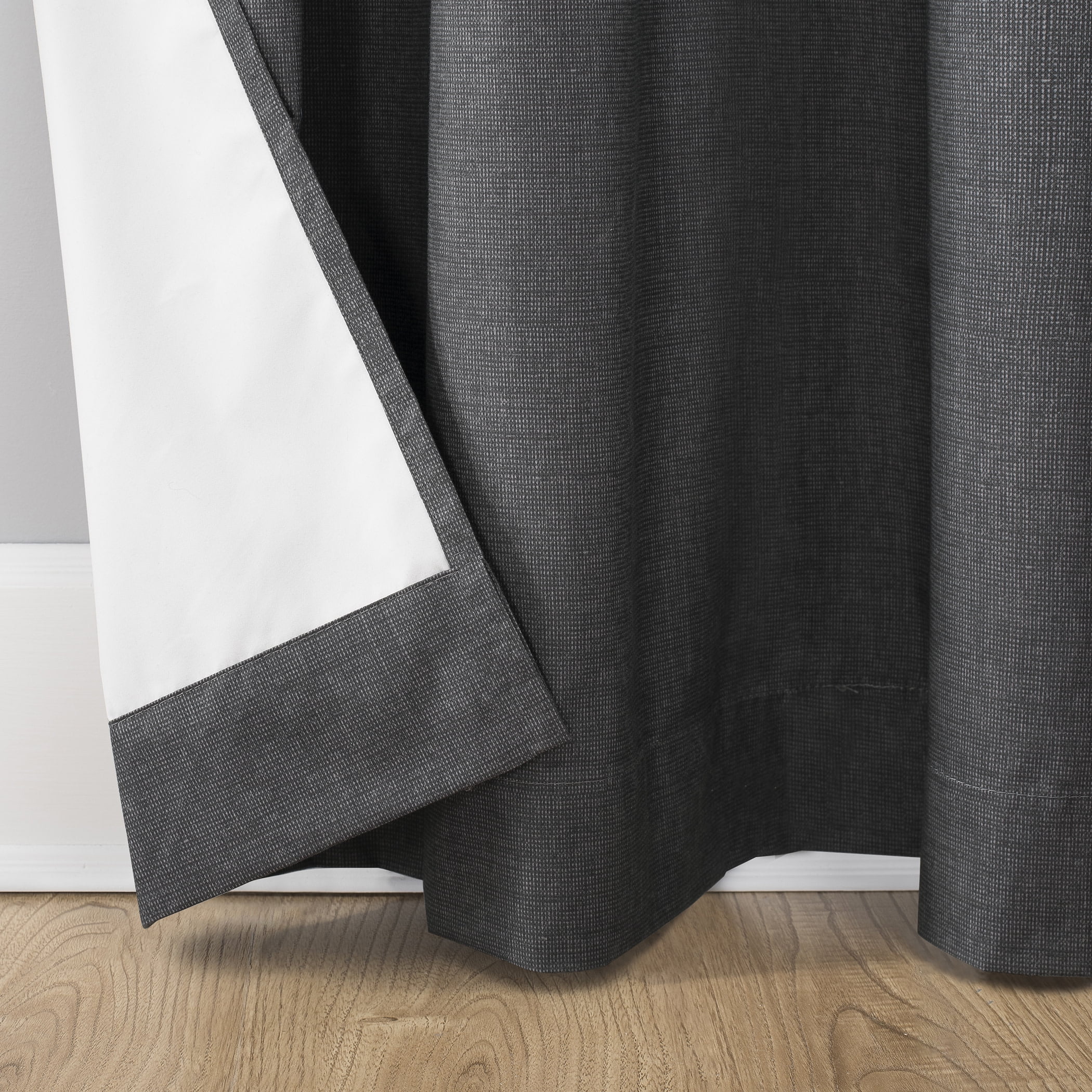 Sun Zero Duran Thermal Insulated 100% Blackout Grommet Curtain Panel, 50"X95", Charcoal (Single Panel)