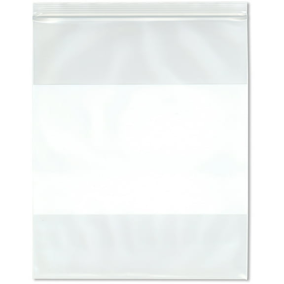 Plymor 5" x 7" (Pack of 100), 6 Mil Industrial Duty White-Block Zipper Reclosable Plastic Bags