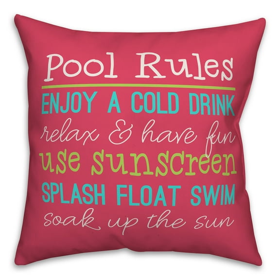 Creative Products Pool Rules 18x18 Indoor / Outdoor Pillow