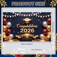 thumbnail image 2 of Gold Grad Cap Graduation Banner Burgundy Gold Balloons 2026 Grad Banner Confetti Decor Golden Lettering Graduation Backdrop for Graduation Ceremony Grad Party School Event, 2 of 9
