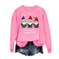 thumbnail image 6 of Christmas Sweatshirt For Women Vintage Xmas Holiday Shirts Long Sleeve Snowman Fleece Sweatshirt Crew Neck Tops Pink M, 6 of 6