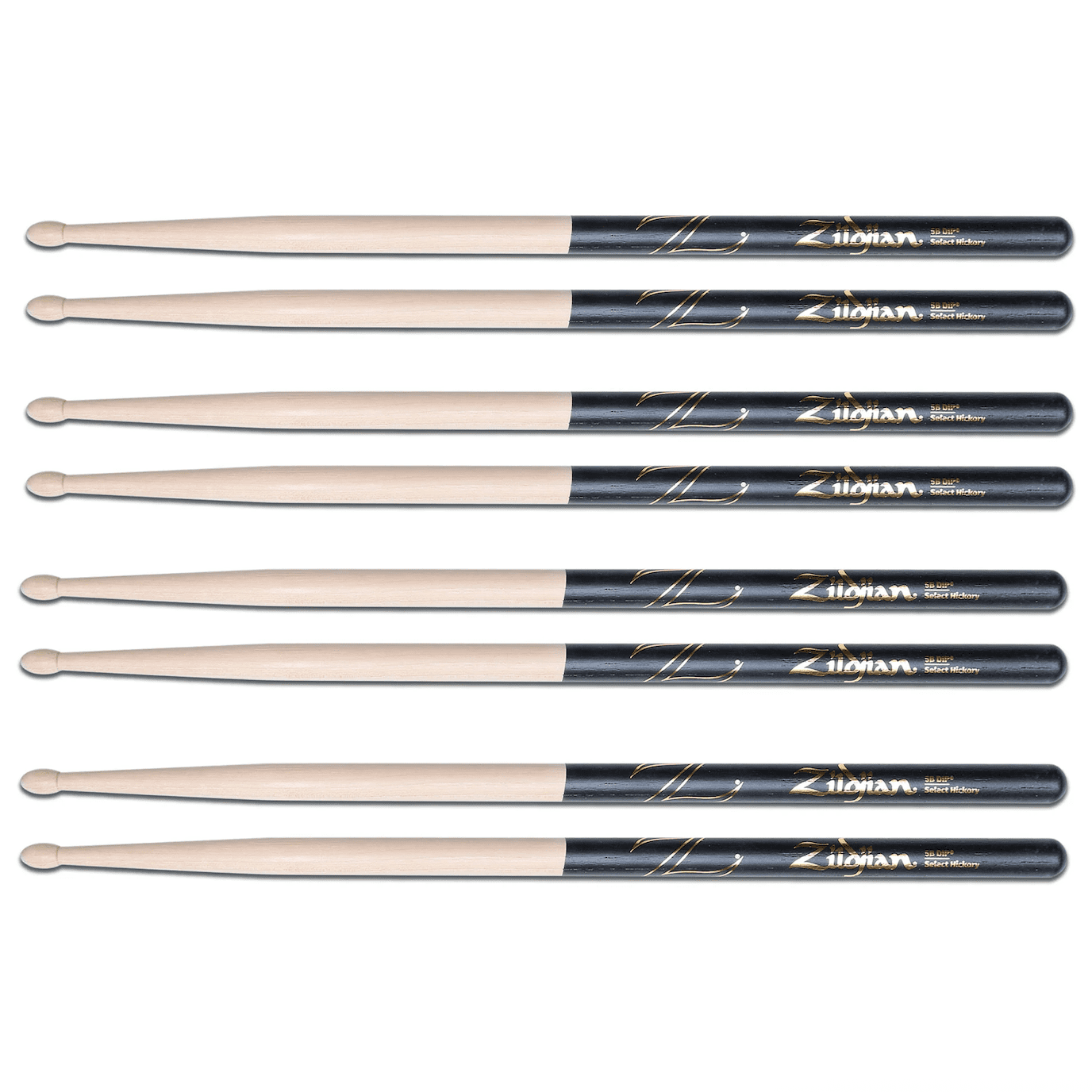 Zildjian Dip Drumsticks with Towel and Drum Key - 5B, 4-pack