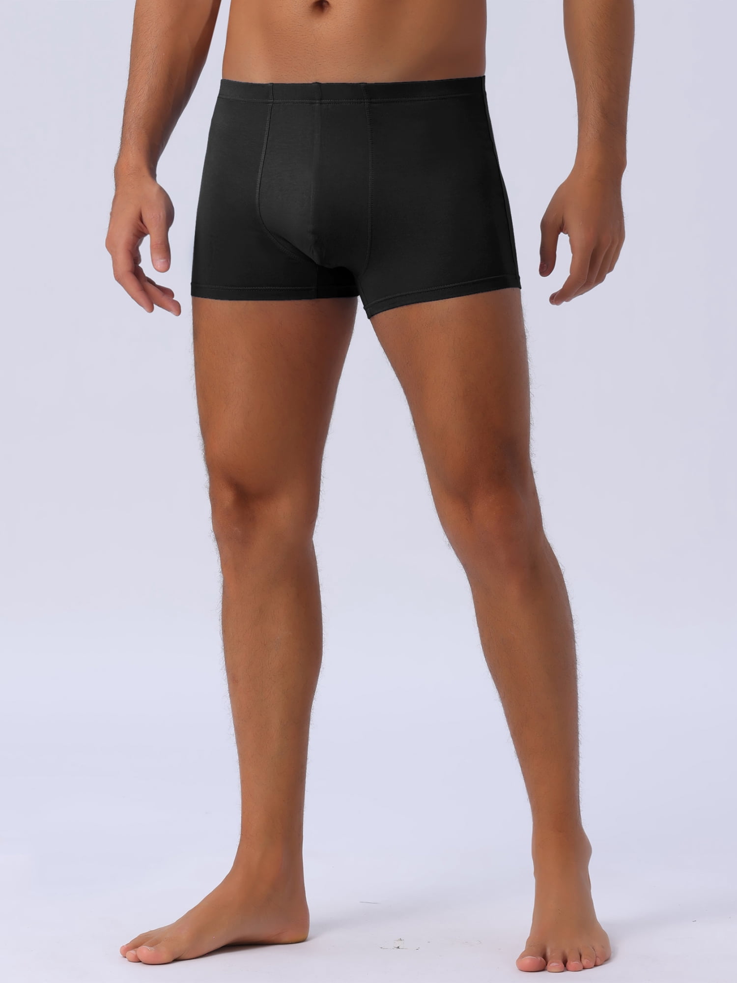 DARING DIVA Men's Regular Fit Soft Comfortable Solid Color Basic Boxer Briefs 36 Black
