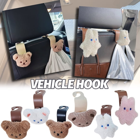 Xihbxyly En Venta Gancho de Plástico para Colgar En El Respaldo Del Asiento Del Coche, Multifuncional, con Forma de Oso
