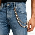 thumbnail image 3 of Unisex Punk Style Jeans Chain with Rhinestone Sunflower - Multi-Layer Waist Accessory for Men & Women, 3 of 6