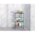 thumbnail image 5 of 4 Tier Shelf Organizer for Kitchen, 1400lbs Capacity Height Adjustable Wire Shelving Unit Rack 35.6Lx14Wx61.8H Metal Bathroom Storage Shelves for Bedroom Laundry Room Metal Shelves with Wheels, 5 of 7
