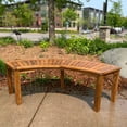 thumbnail image 3 of Acacia Wood Curved Fire Pit Bench, 5-Foot Indoor/Outdoor Wooden Porch, Patio, & Park Seating by Patio Wise, 3 of 8