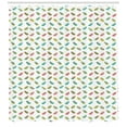 thumbnail image 3 of Flip Flop Shower Curtain, Foam Thong Sandals Design Pattern Including Polka Dots Stripes Crooked Lines, Fabric Bathroom Set with Hooks, 69W X 84L Inches Extra Long, Multicolor, by Ambesonne, 3 of 3