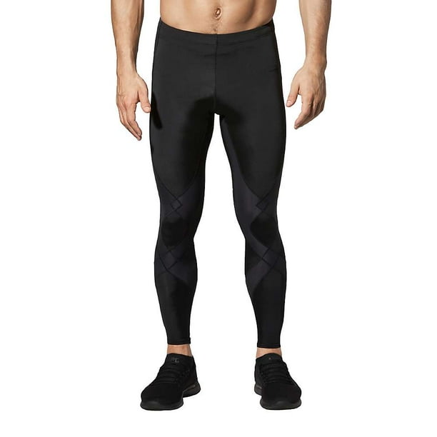 CW-X Men's Stabilyx Joint Support Compression Sports Tights, Black, Large  Long (LT) 