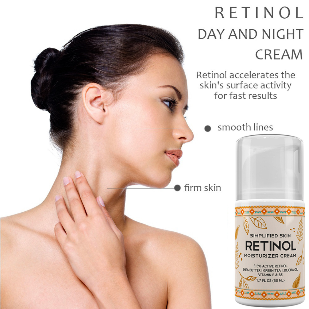 Simplified Skin Retinol Face Cream Moisturizer, Vitamin E & Hyaluronic Acid Face Moisturizer, 1.7 oz. - image 5 of 6