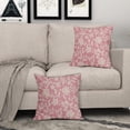 thumbnail image 2 of Pink Floral Pillow Covers 16x16 Set of 2 Brown Cream Vintage Flower Block Print Pattern Decorative Throw Pillowcases Outdoor Rustic Farmhouse Square Cushion Cases Decor for Home Couch Sofa Bed, 2 of 7
