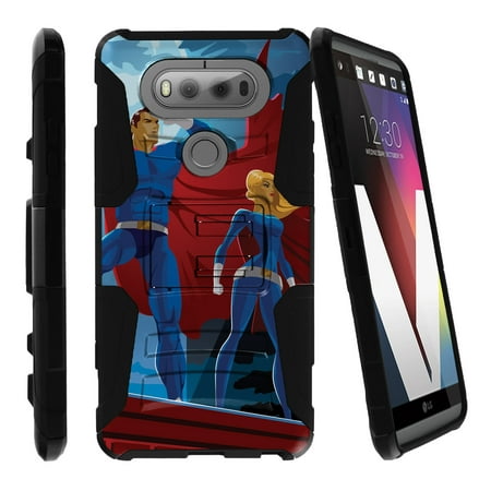 LG V20 Case | V20 Case Shell [Clip Armor]- Premium Defender Case Hard Shell Silicone Interior with Kickstand and Holster by Miniturtle® - SuperHero Couple