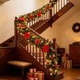 thumbnail image 2 of 8.9ft Pre-Lit Christmas Garland with LED Lights,Artificial Conifer Mantel Staircase Door Xmas Holiday Decor, 2 of 7
