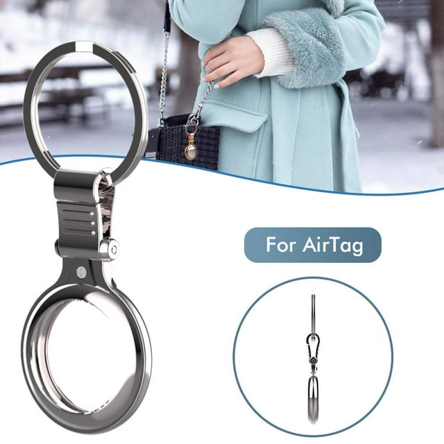 Étui en Métal avec Porte-Clés Résistant aux Rayures Étui Protecteur Portable Compatible avec AirTags Traqueur Bluetooth Housse de Protection