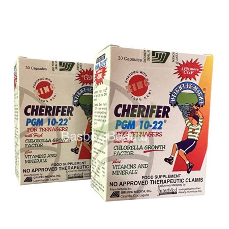 2 Boxes Cherifer PGM 10-22 + Zinc (Vitamins and Minerals + Chlorella Growth Factor Taurine (60 Capsules)