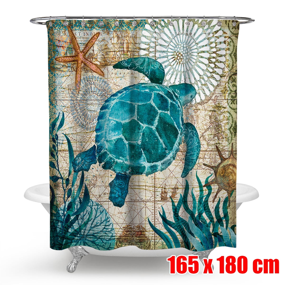 65x71 Inch Waterproof Sea Turtles Bathroom Shower Curtain With Hooks Home Decor Walmart Canada