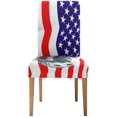 thumbnail image 2 of RYLABLUE American Flag Earth Stretch Chair Cover Protector Seat Slipcover for Dining Room Hotel Wedding Party Set of 6, 2 of 5