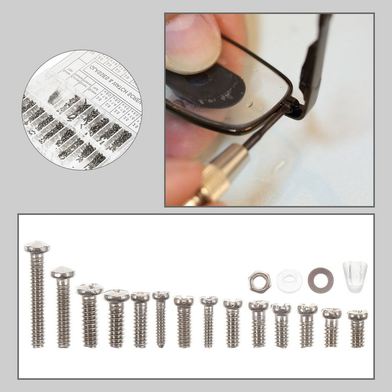 1 Set of Glasses Repairing Screws Eyeglasses Replacement Screws Kit Metal Sunglasses Screws