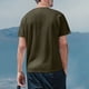 thumbnail image 4 of Blusas y camisas de manga corta y cuello redondo para hombre, estilo casual y moderno, de color liso, con botones, abertura en el dobladillo y manga corta., 4 of 7