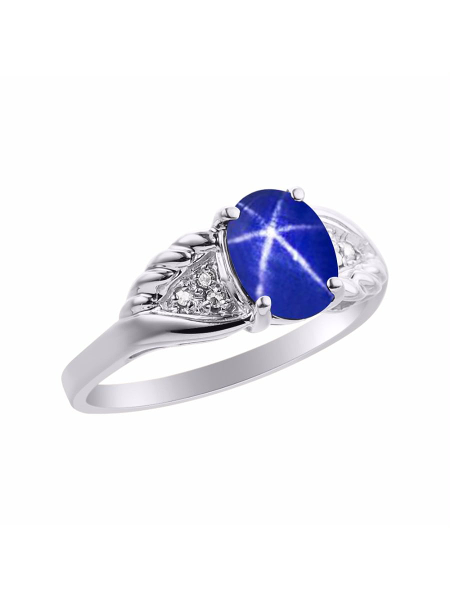 Buy Blue Sapphire Ring In 18K Yellow Gold With Diamonds Online | Madanji  Meghraj
