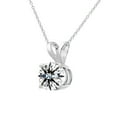 thumbnail image 2 of SuperJeweler 1/10 Carat Lab Grown Diamond Solitaire Necklace In Sterling Silver With Free Chain For Women, 2 of 5