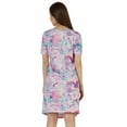 thumbnail image 5 of Moomaya Cotton Jersey Printed Midi Dress For Women V-Neck Summer Short Sleeves Knee Length Dress, 5 of 7