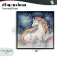 thumbnail image 4 of Stupell Industries Eclectic Unicorn Floating on the Clouds Black Framed Giclee Art, 12 x 12, by Creative Studio, 4 of 8