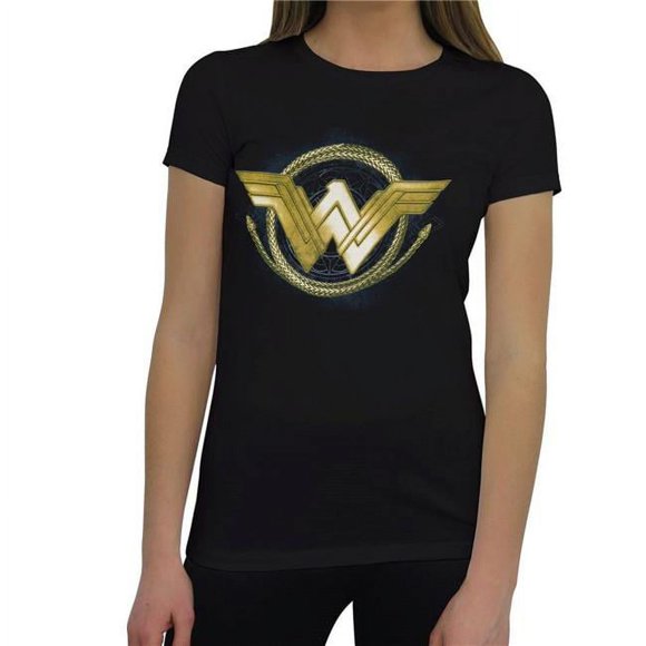 Wonder Woman tswwgoldlogwomXL Wonder Woman Movie Golden Lasso Logo Women T-Shirt - Extra Large