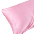 thumbnail image 2 of Unique Bargains Envelope Closure Breathable and Soft Satin Pillowcase (2 Count) Light Pink King, 2 of 6