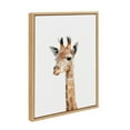 thumbnail image 2 of Kate and Laurel Sylvie Baby Giraffe Animal Print Portrait Framed Canvas Wall Art by Amy Peterson, 18x24 Natural, 2 of 5