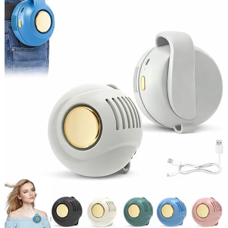 2026 New Portable Silent Mini Bladeless Electric Fan, Portable Bladeless Mini Fan with 3 Adjustable Speeds, Clip, Suitable for Travel, Hiking (A01)