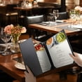 thumbnail image 6 of WeChef 5 pack Restaurant Menu Covers 8.5x11" 2 Page & 4.25x11" Half Page PU Leather Angled Corner Wine List Bar Hotel, 6 of 9