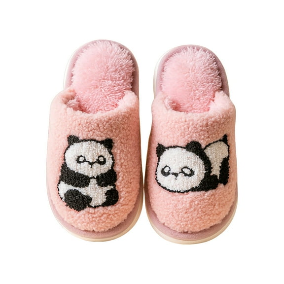 WUANDIXFA Kids Fuzzy House Slippers Boys Kids Toddler Slippers for Boys Girls Slippers Toddler House Shoes Non Slip Soft Sole Kids Slippers Home Socks Shoes Light Pink,US 13