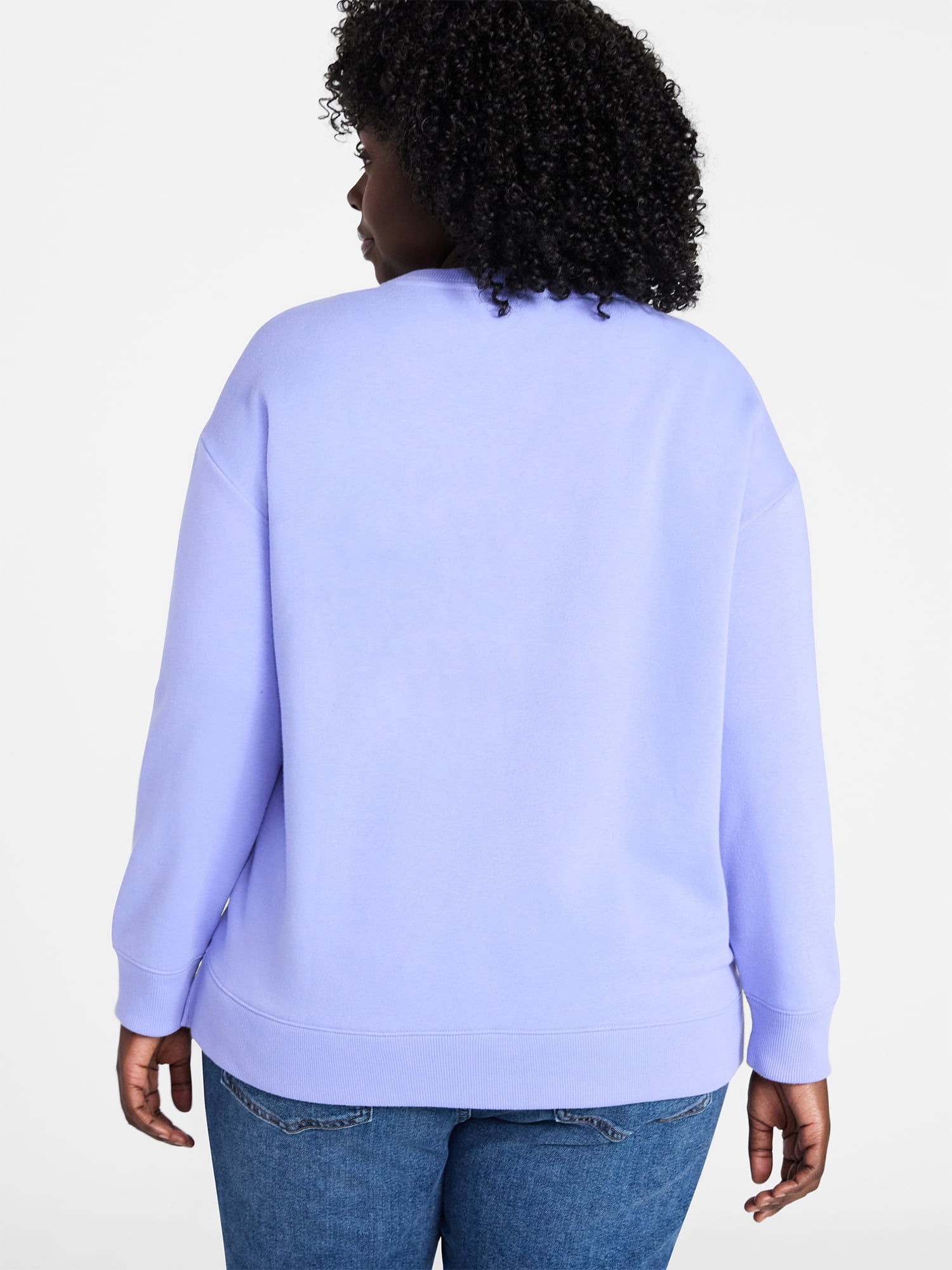 (2 pack) Terra & Sky Women's Plus Size Fleece Sweatshirt, Size 0X-5X