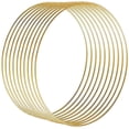 thumbnail image 2 of Bienvenido Anillos de metal, 10 piezas, 25 cm ?, bañados en oro, anillos de alambre para manualidades, para técnica de bobinado, atrapasueños, floristería, coronas de boda, aros, 2 of 6