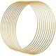 thumbnail image 2 of Bienvenido Anillos de metal, 10 piezas, 25 cm ?, bañados en oro, anillos de alambre para manualidades, para técnica de bobinado, atrapasueños, floristería, coronas de boda, aros, 2 of 6