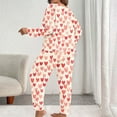 thumbnail image 6 of FDGIU ‌‌‌‌Women's Plus Size Valentine Pajama Set - 2 Piece Long Sleeve Button Down Sleepwear with Heart Print, 6 of 7